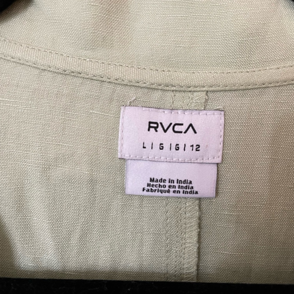 NWT - RVCA Linen Duster - Mint Green - Size L/12 - Picture 6 of 7